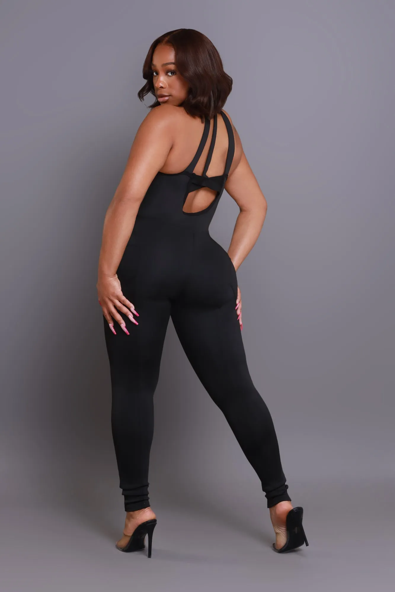 Not Guilty NUW Sleeveless Cross Back Jumpsuit - Black