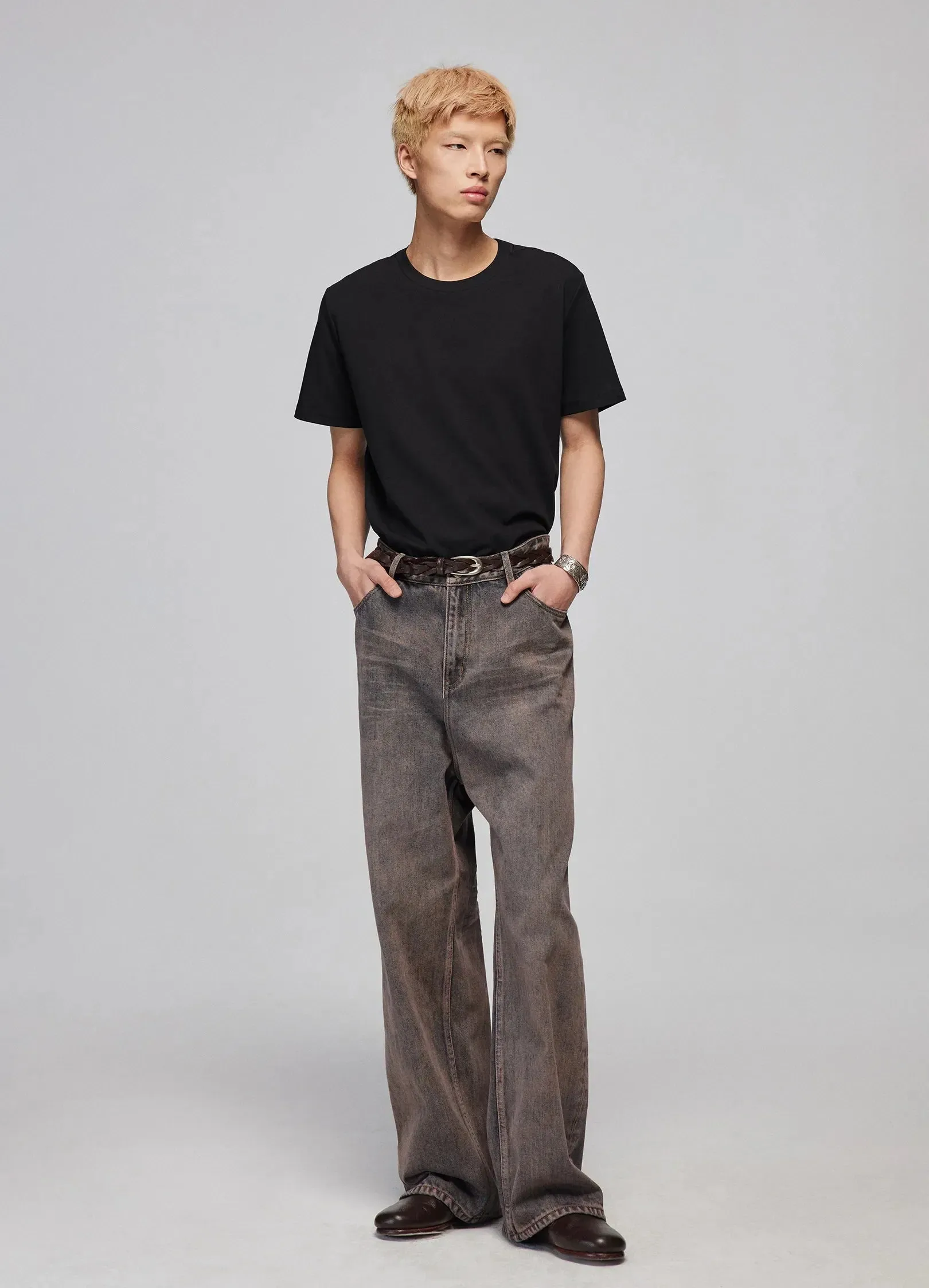 Overdyed Wide-Leg Pants