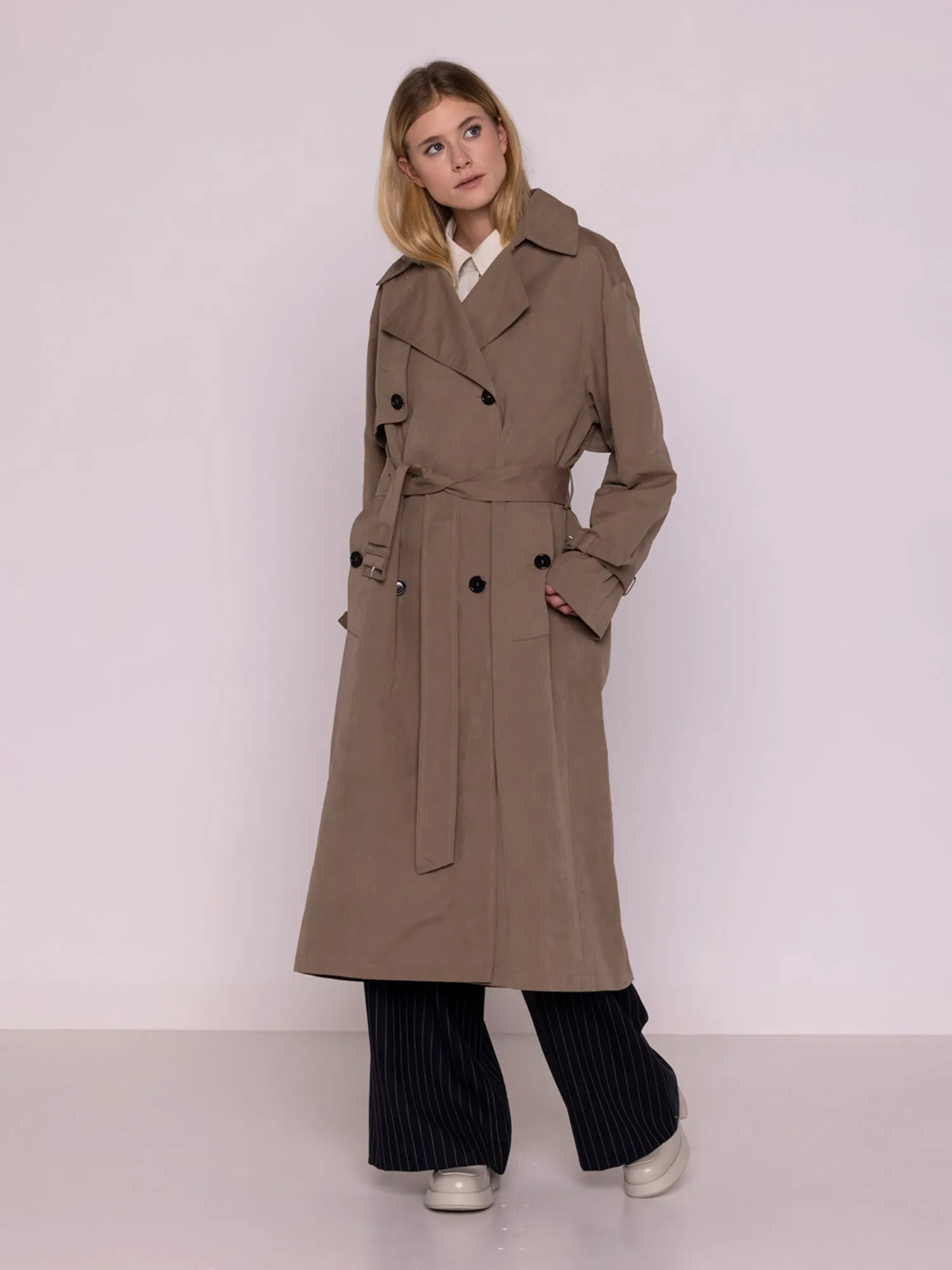 OVERSIZED TRENCH COAT TAUPE