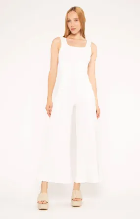 Ponte Knit Tank Cropped Wide Leg Jumpsuit