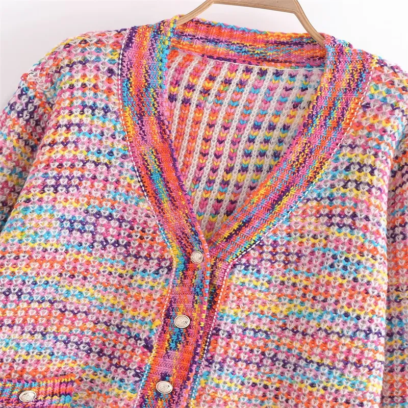 Rainbow Color Knitted Sweater