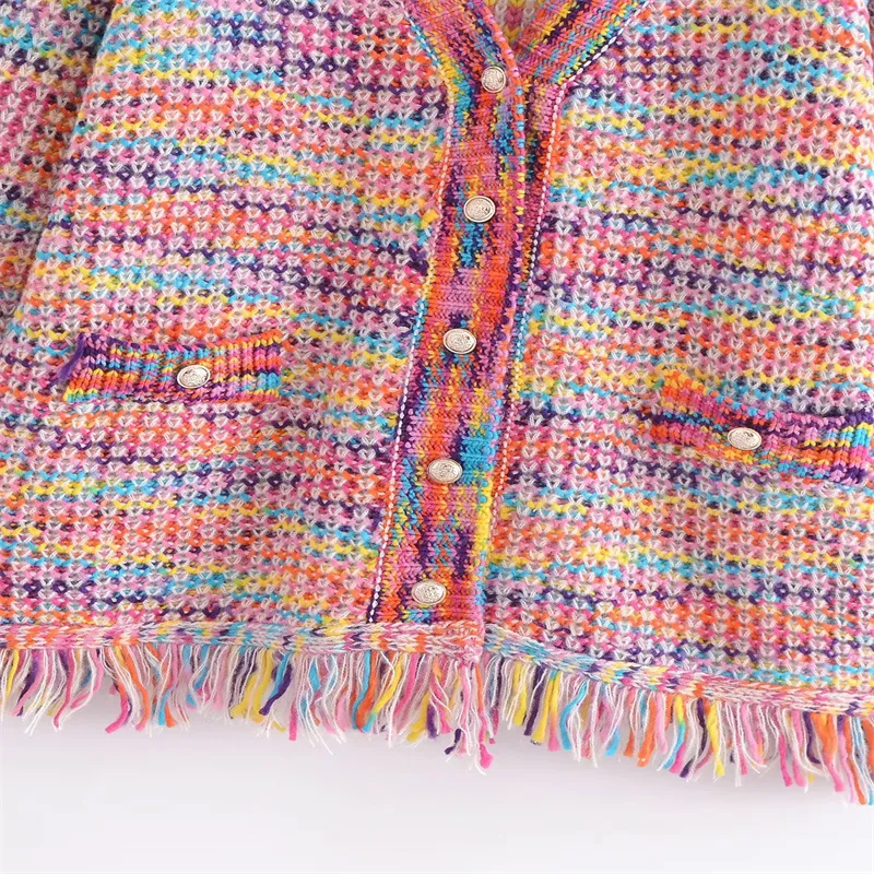 Rainbow Color Knitted Sweater