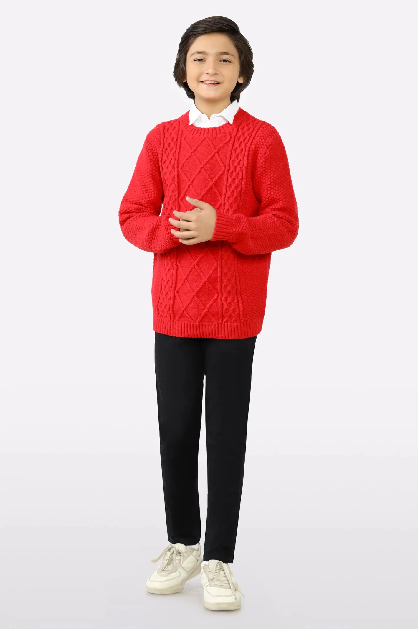 Red Knitted Boys Sweaters