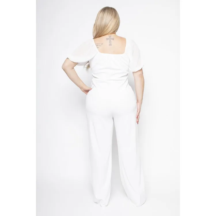 Royal Curves Side Ruched Wide Leg Jumpsuit