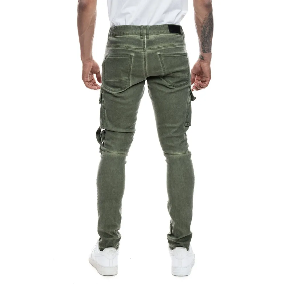 Slim Tapered Overspray Utility Pants - Vintage Army