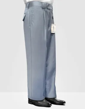 STEEL BLUE WIDE LEG DRESS PANTS