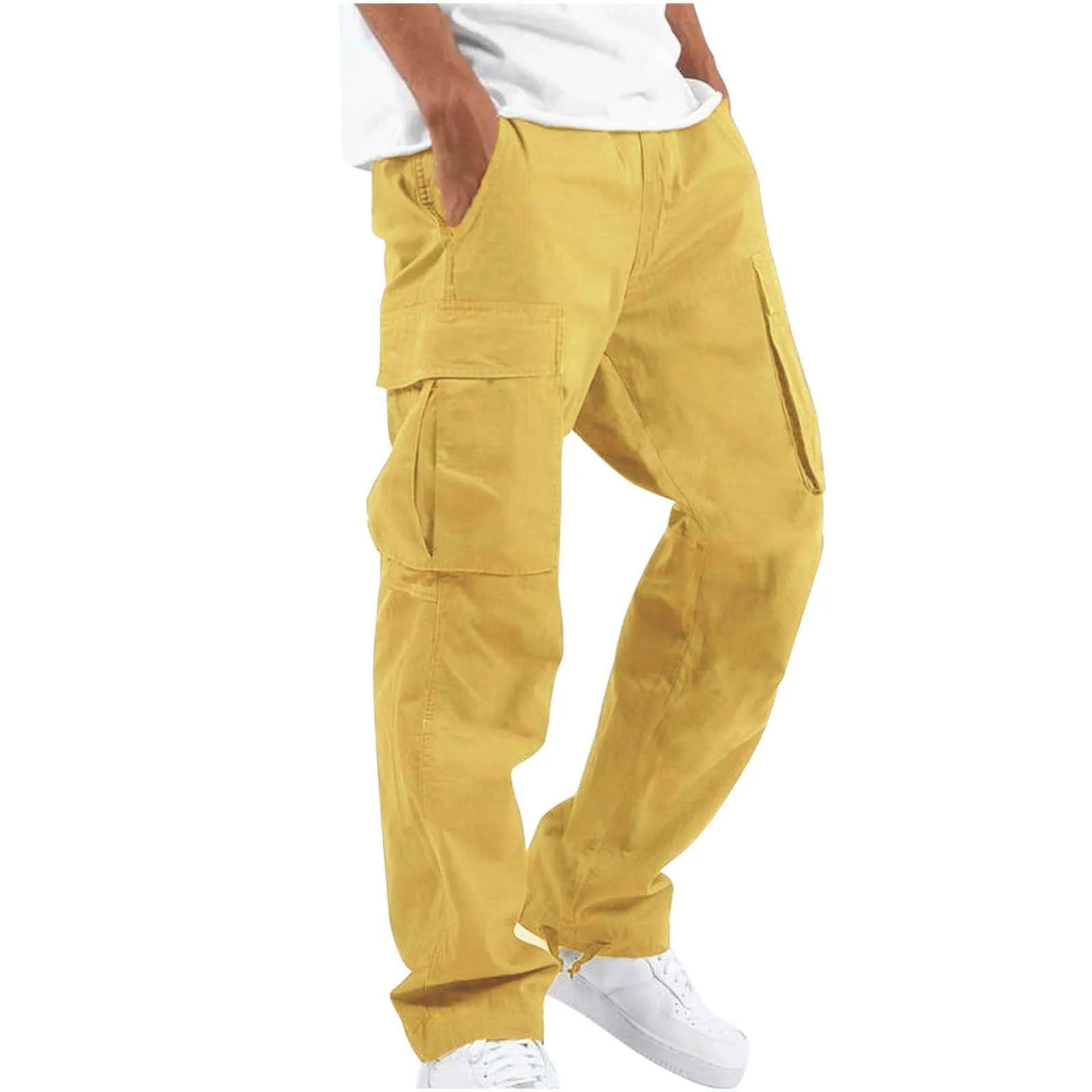 Summer new men's overalls European casual trousers