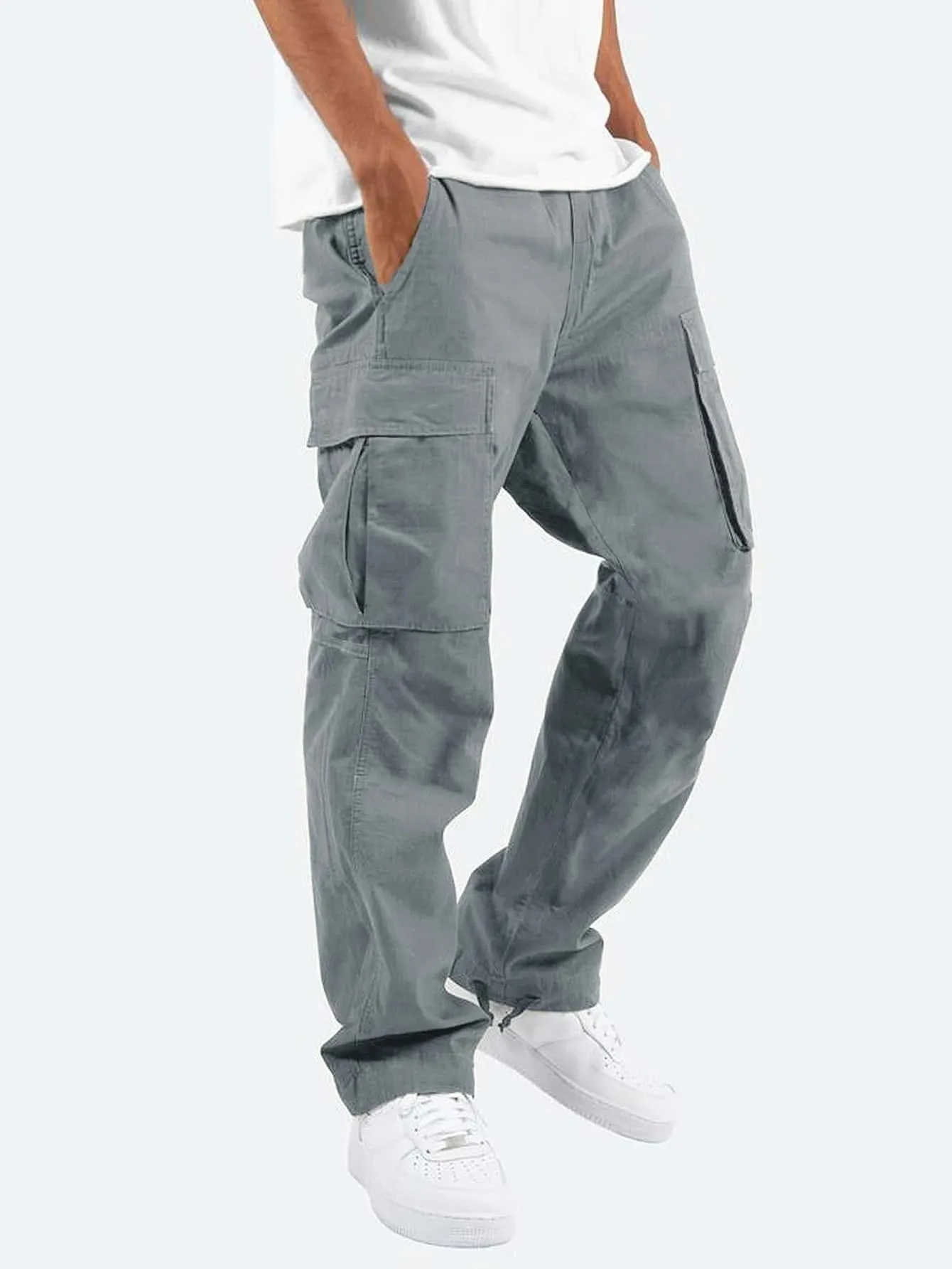 Summer new men's overalls European casual trousers