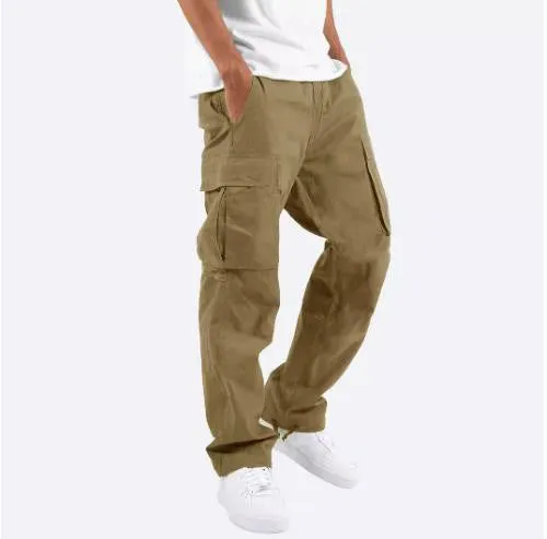 Summer new men's overalls European casual trousers