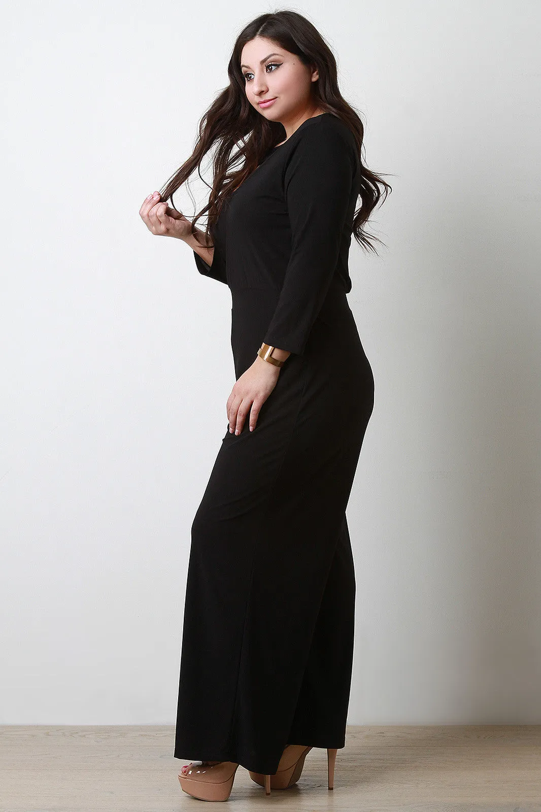 Wide Leg Key Hole Jumpsuit