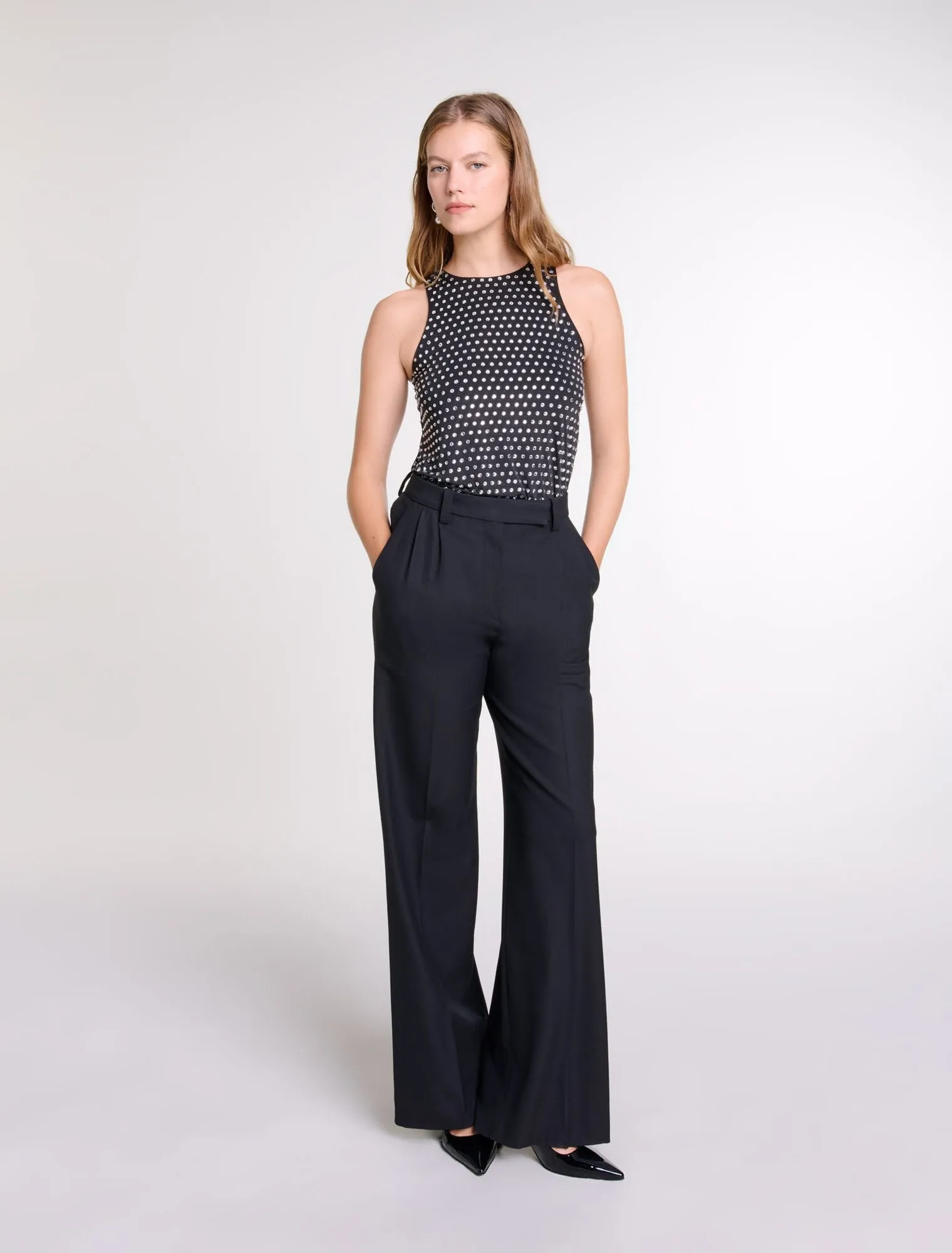 Wide-Leg Suit Trousers